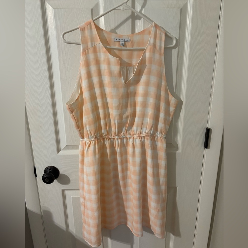 Gingham Peach 41 Hawthorn Dress. Excellent condition. Large Petite